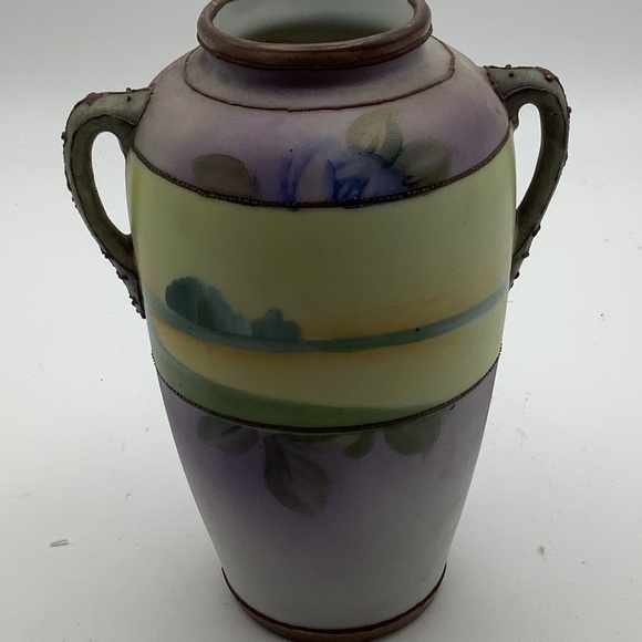 Antique Nippon 6” Hand Painted Purple Vase - Picture 6 of 13